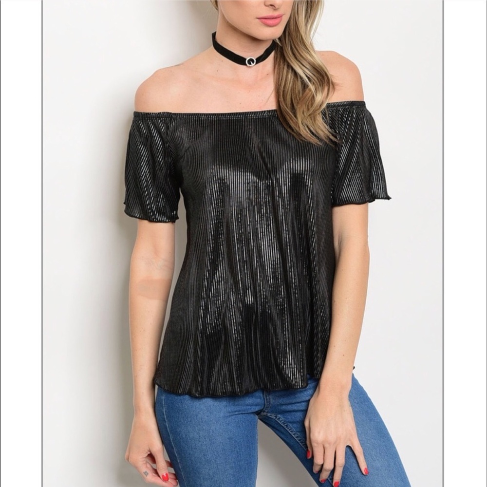 Metallic Off Shoulder Top